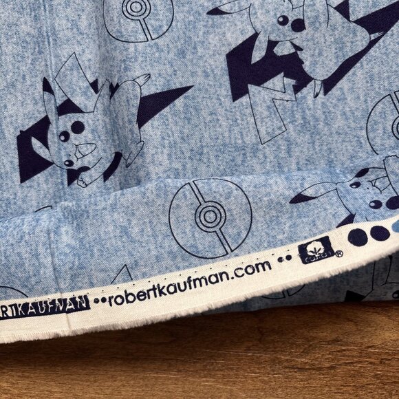 Pokémon And Minecraft Sewing Material 3 Total Yards Blue & Green Cotton - Picture 5 of 5